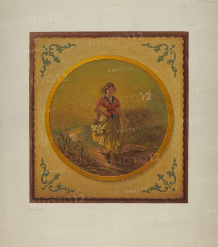 Painted Panel from Pullman Car Interior, c. 1939.