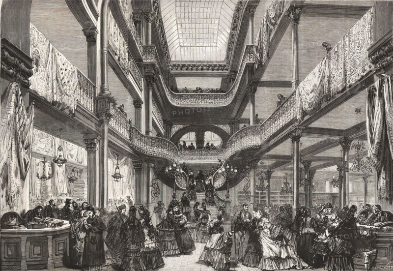Le Bon Marché: inside view, 1872. Private Collection.