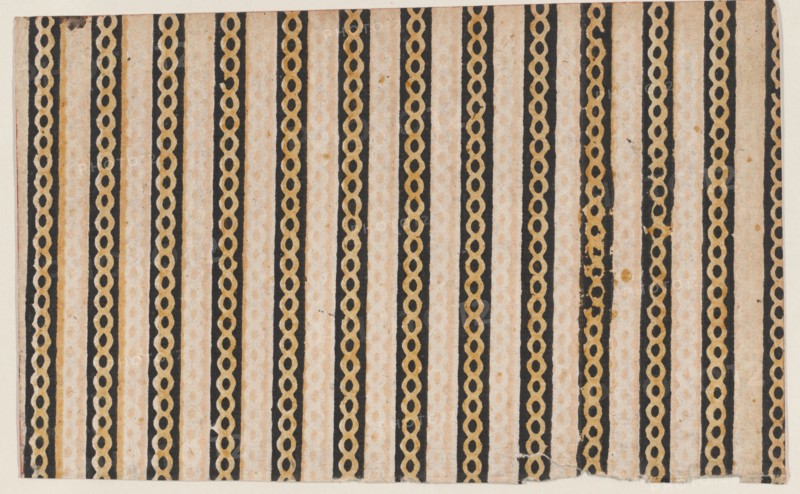 Sheet with stripes with guilloche pattern, 19th century.