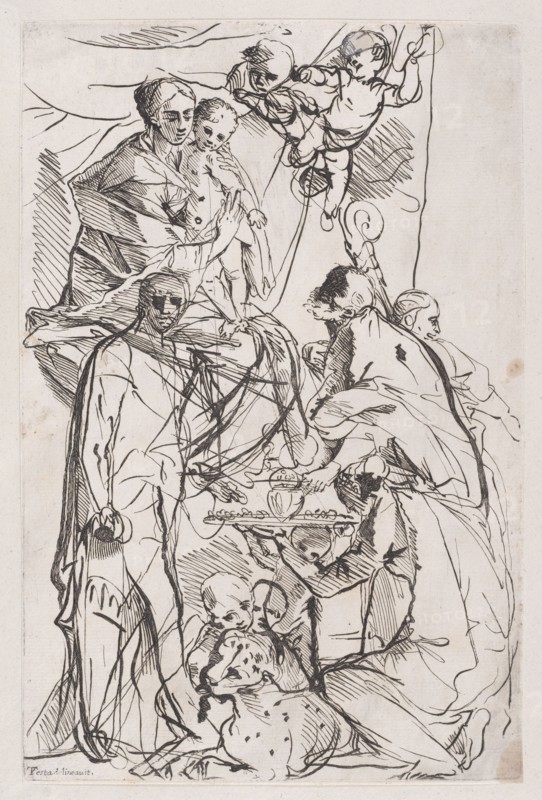 The adoration of the Virgin and Christ Child, 1700-1800.