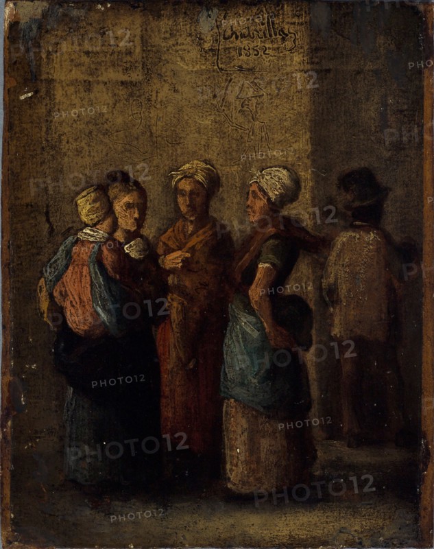 Group of women in the street, 1852.