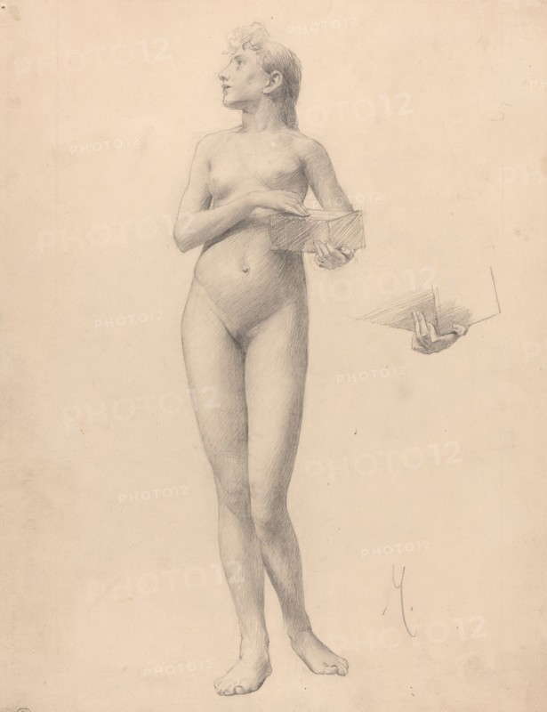 Standing Nude Woman Holding a Box, 1896.