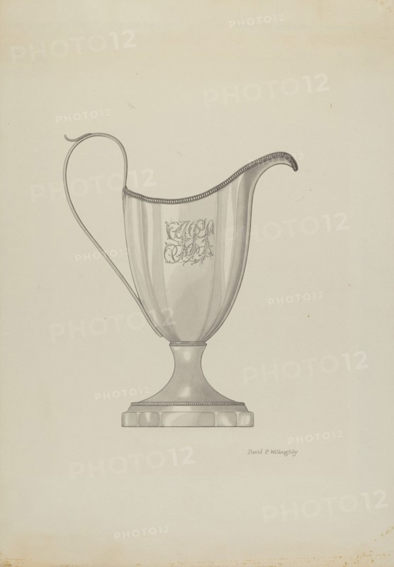 Monogrammed Silver Cream Pitcher, c. 1937.