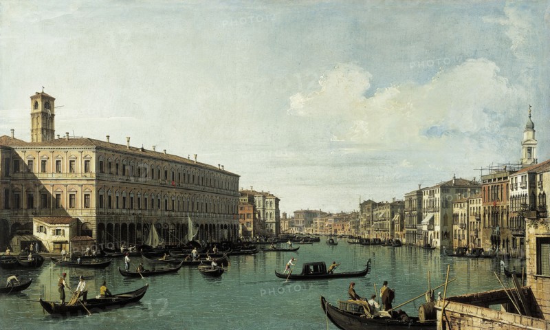 The Grand Canal, seen from the Rialto Bridge, c1725.