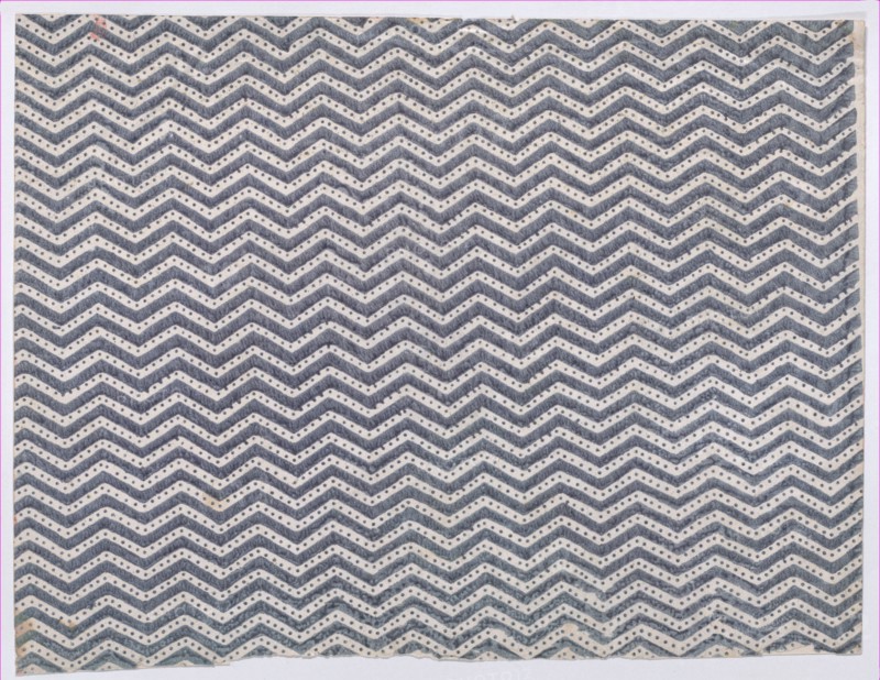 Sheet with overall curved abstract pattern, 19th century.