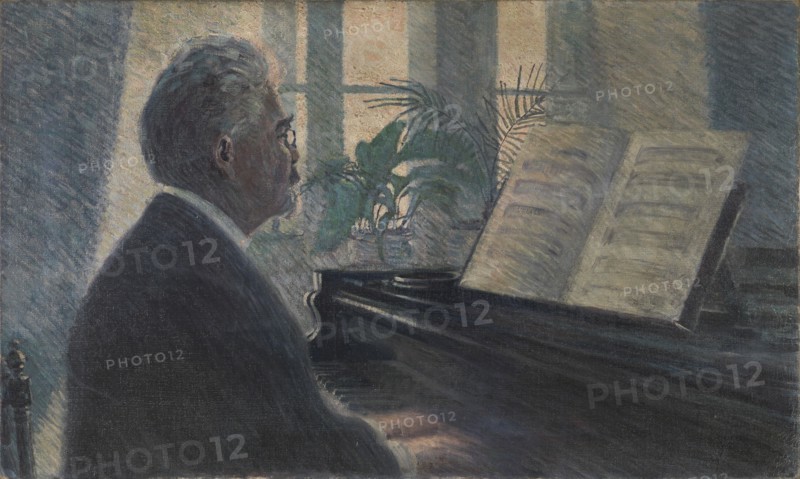 Leopold Czihaczek at the piano, 1907. Creator: Schiele, Egon (1890-1918).