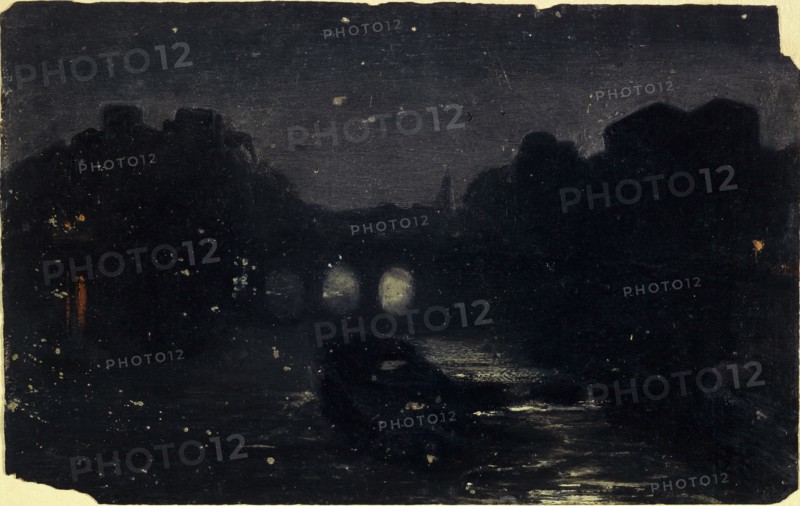 Nightfall on the banks of the Seine, c1870.