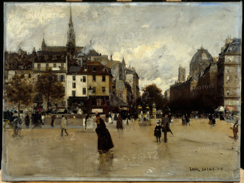 Boulevard du Palais, seen from Place Saint-Michel, 1888.