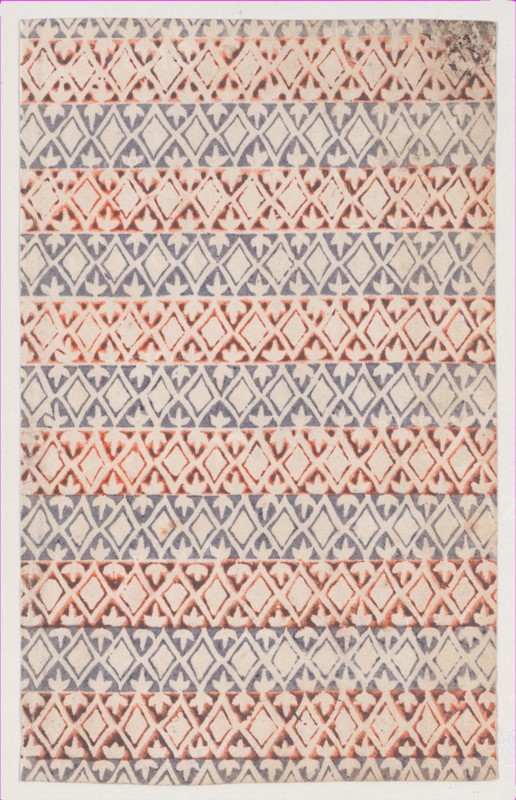 Sheet with overall pattern of diamond shapes, 19th century.