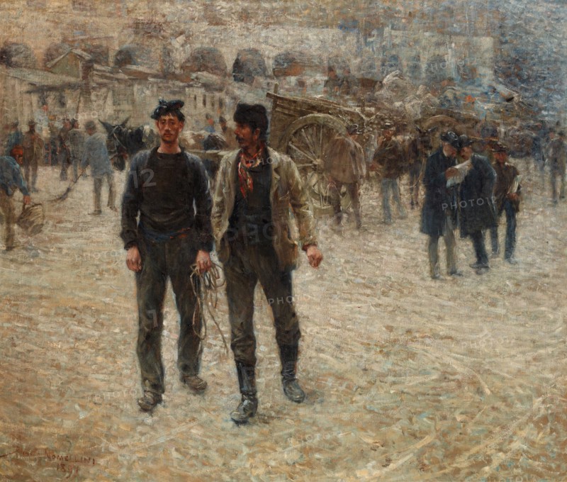 Piazza Caricamento a Genova, 1891. Creator: Nomellini, Plinio (1866-1943).