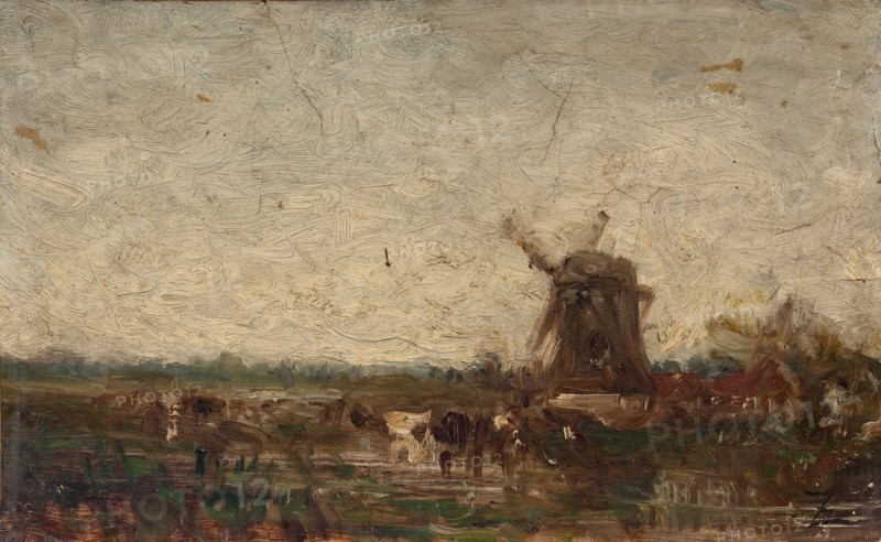 Hollande, le moulin, c.1853.
