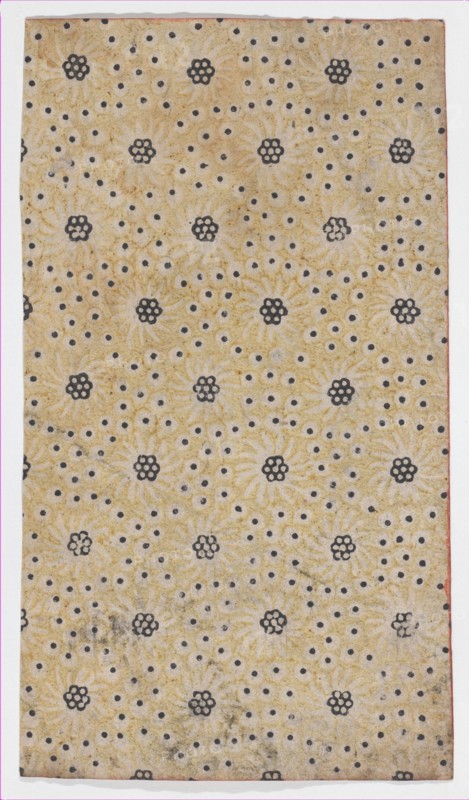 Sheet with overall pattern of flowers and dots, 19th century.