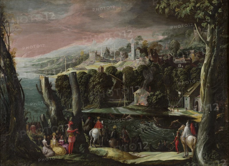 Landscape with figures, c. 1550. Creator: Niccolò dell'Abate (1509/12-1571).