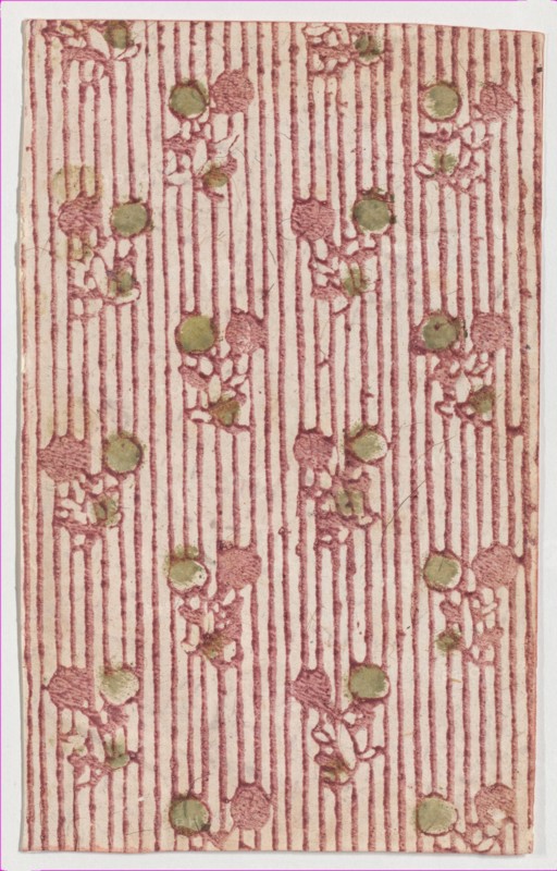 Sheet with overall striped pattern with circles, 19th century.