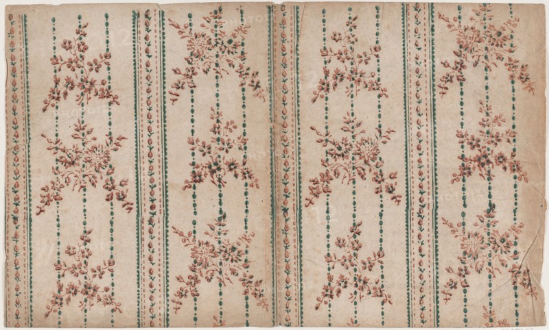 Book cover with two borders with floral patterns, 19th century.