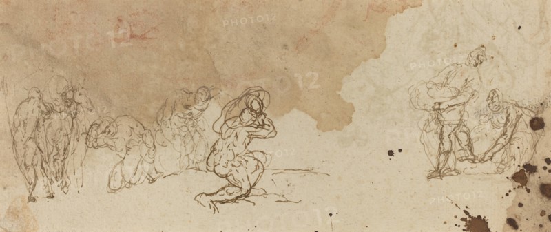 Studies of Figures for an Adoration of the Magi [verso].