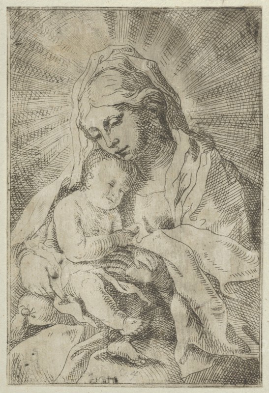 The Virgin holding the infant Christ, after Reni, ca. 1600-1640.