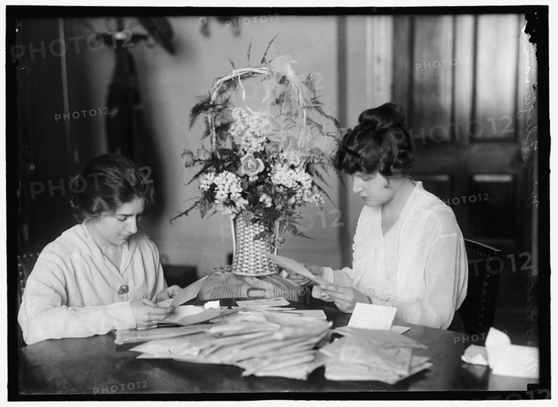 Miss Leech with Miss Fleigleman, between 1914 and 1917.