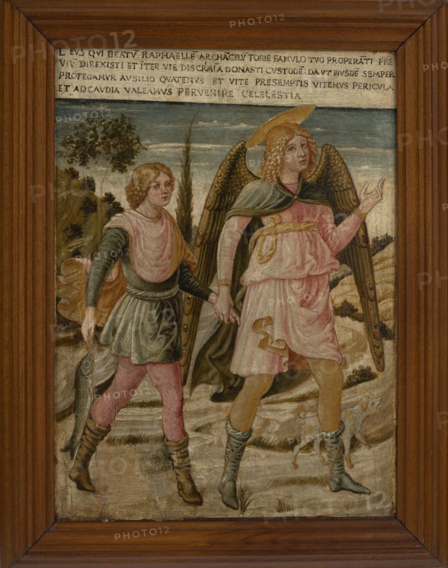 Tobias with Archangel Raphael, ca 1460. Creator: Gozzoli, Benozzo (ca 1420-1497).