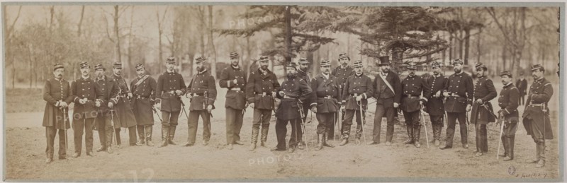 Panorama: group portrait of soldiers, 1870.