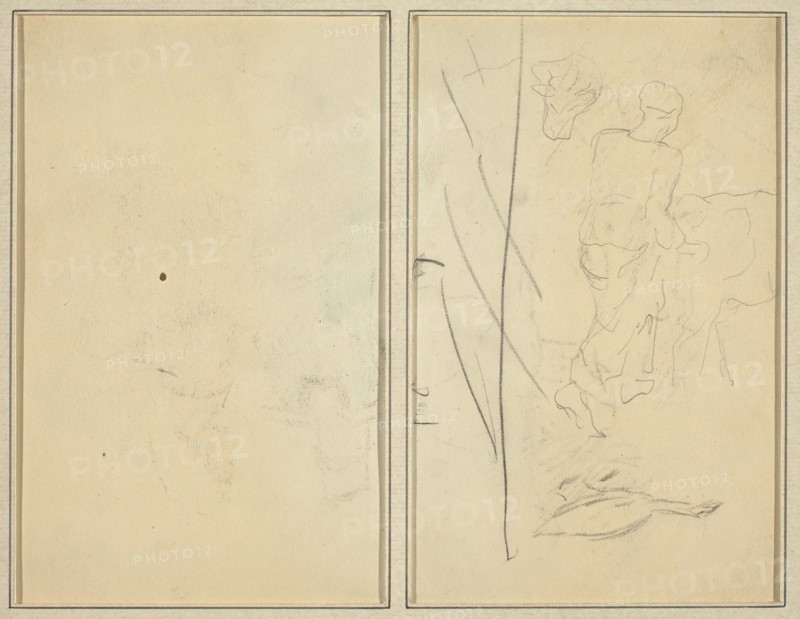 Woman with Cow, and Goose; Counterproof [verso], 1884-1888.