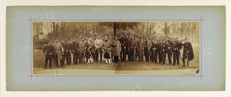 Panorama / group portrait of soldiers, 1870.
