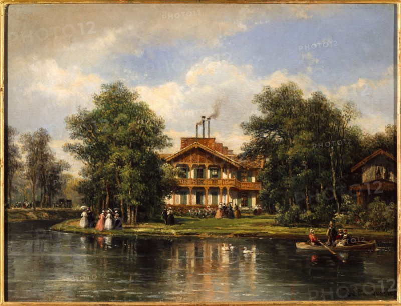 Chalet de la Porte Jaune in Bois de Vincennes, c1860.
