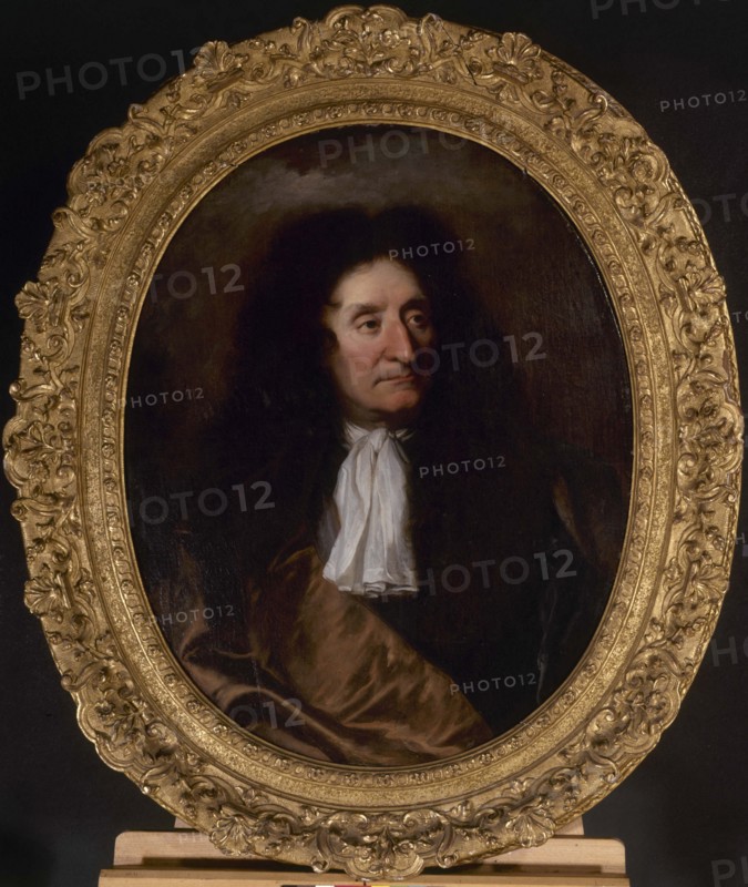 Portrait of Jean de La Fontaine (1621-1695), poet, c1680.