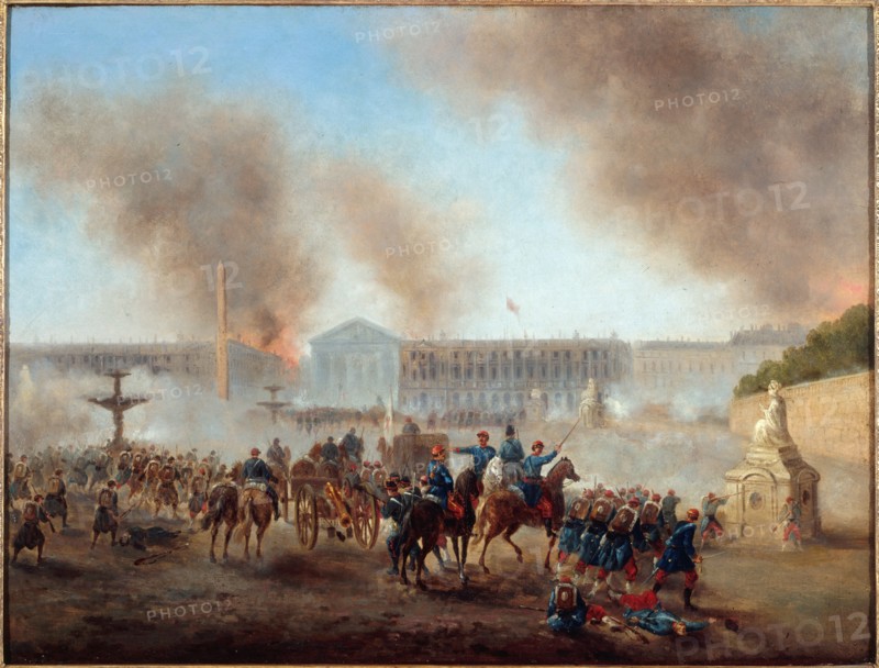 Scene from the Paris Commune, Place de la Concorde, 1871.