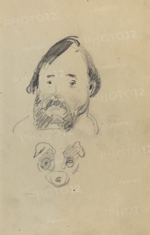 Head of a Bearded Man with a Head of a Dog [recto], 1884-1888.