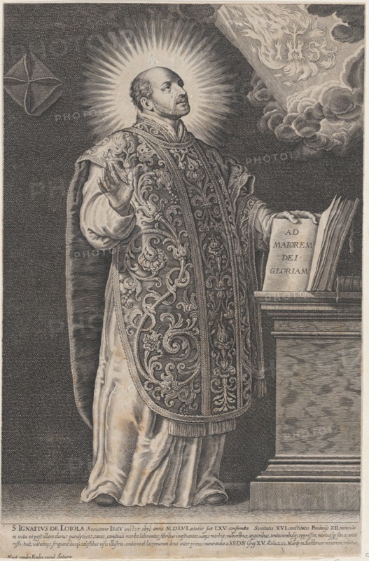 Saint Ignatius Loyola, standing and holding an open book, ca. 1630-54.