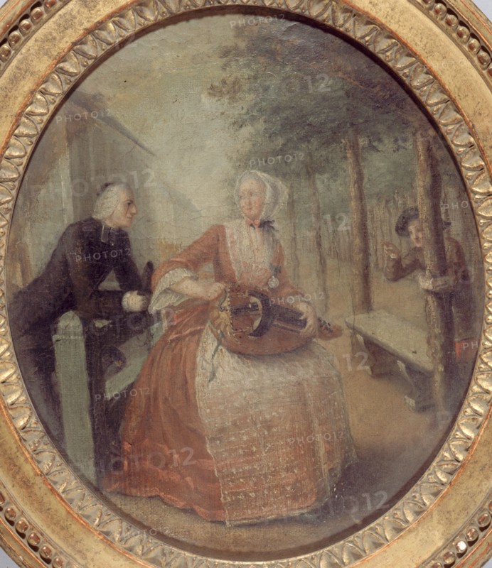 Fanchon la vielleuse et l'abbé Lattaignant vers 1775, c1775.