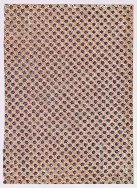Sheet with overall crisscrossing pattern with large dots, 19th century.