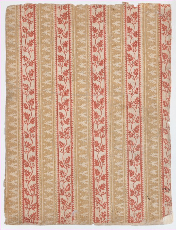 Sheet with five borders with abstract and floral designs, 19th century.