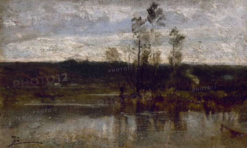 Bord de rivière, between 1850 and 1860.