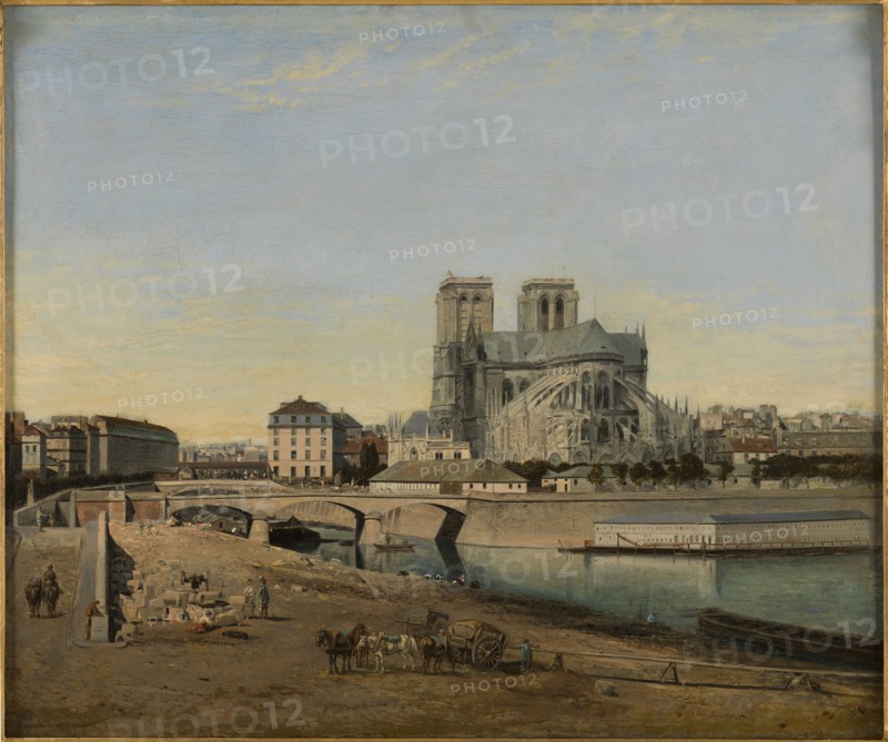 The apse of Notre-Dame, seen from Quai de la Tournelle, 1860.