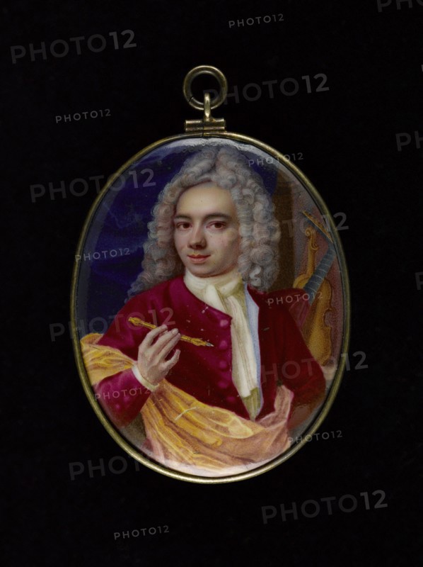 Portrait of a man, probably a musician, between 1725 and 1750.