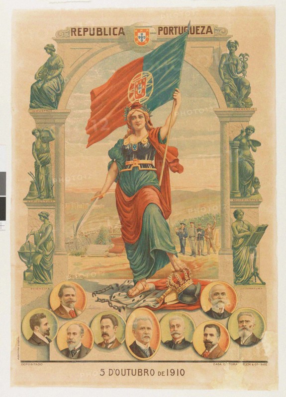 The proclamation of the Portuguese Republic on 5 October 1910, 1910. Private Collection.
