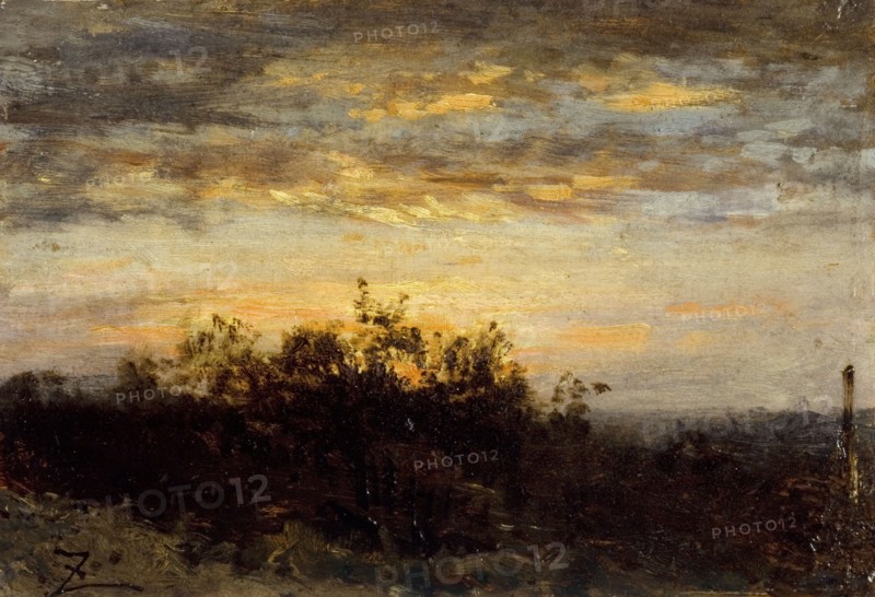 Coucher de soleil, between 1850 and 1860.