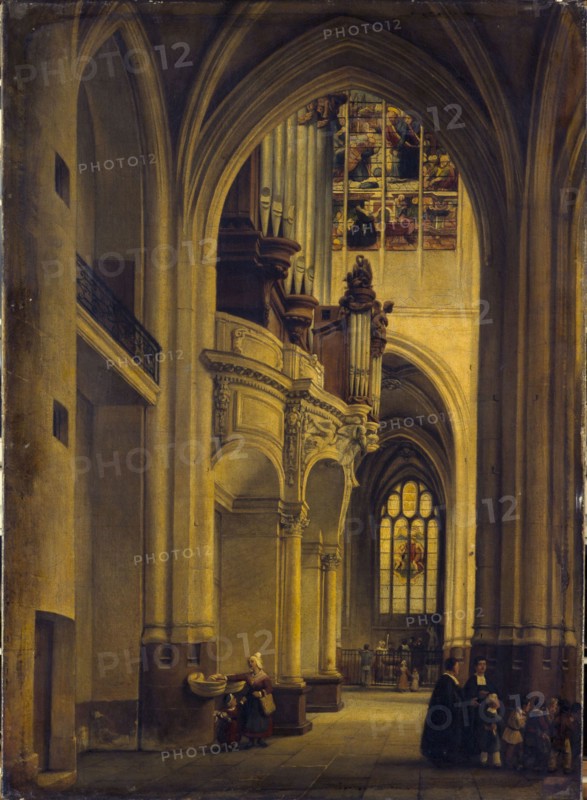 Interior view of Saint-Gervais-Saint-Protais church, c1838.