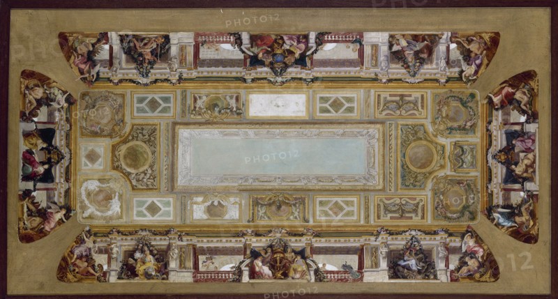 Sketch for the vault of the Palais Rose staircase, 1896, 1896.