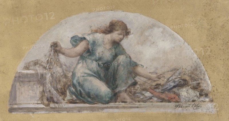 Sketch for the dining room of the Hotel de Ville, Fishing, 1893.