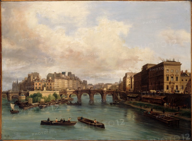 Ile de la Cite and the Quai Conti, seen from Passerelle des Arts, 1832.