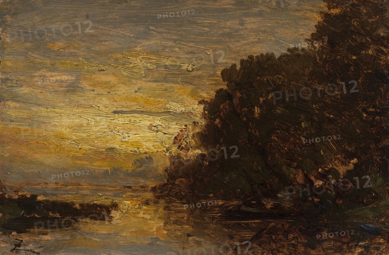 La Seine à Billancourt, coucher de soleil.