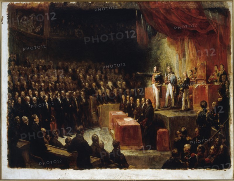 Louis-Philippe taking the oath before the chambers, August 9, 1830.