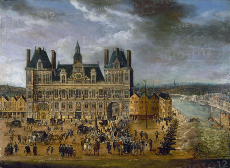 Place de Greve and Hotel de Ville, during a public holiday, around 1640.
