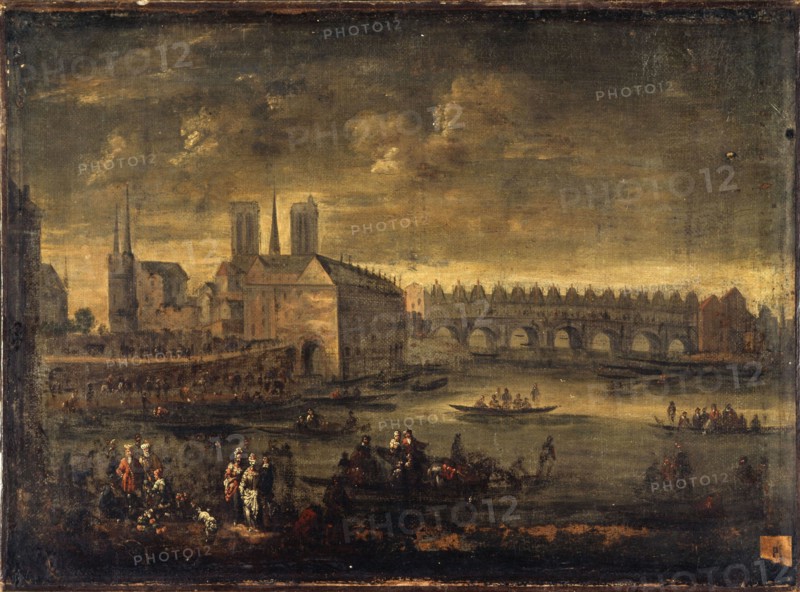 The city and Pont Saint-Michel, around 1650, current 4th arrondissement.