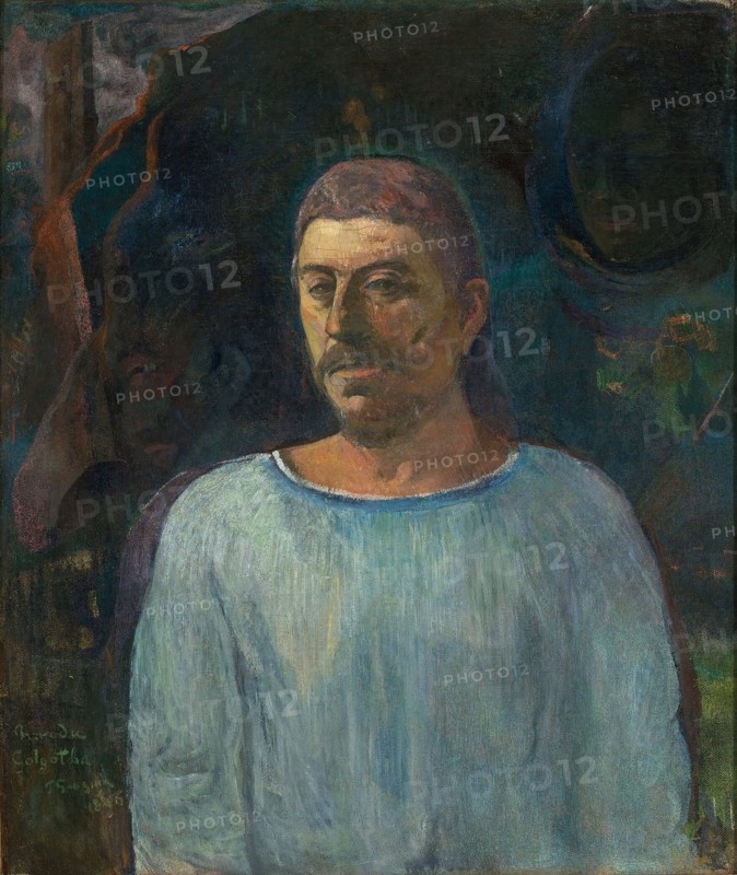 Self-portrait (Near the Golgotha) , 1896. Creator: Gauguin, Paul Eugéne Henri (1848-1903).