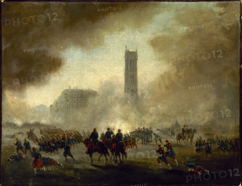 The Saint-Jacques tower, taken over by Versailles troops, c1871.