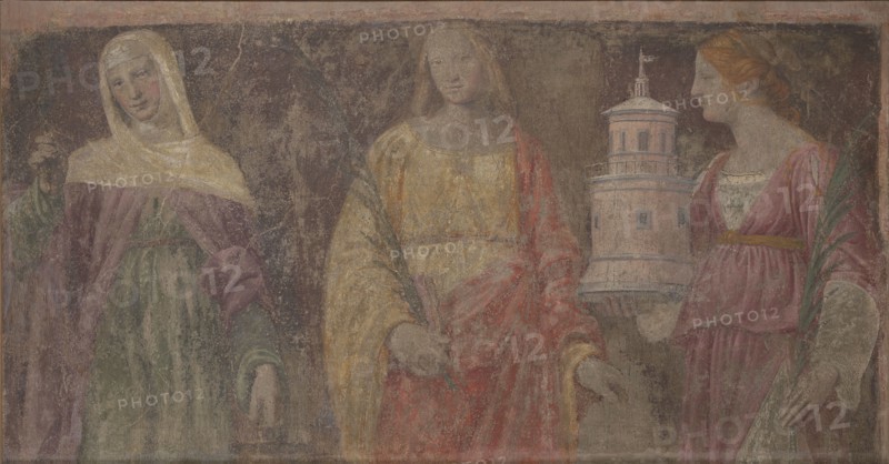 Saints Martha, Catherine and Barbara, 1516-1517. Creator: Luini, Bernardino (ca. 1480-1532).